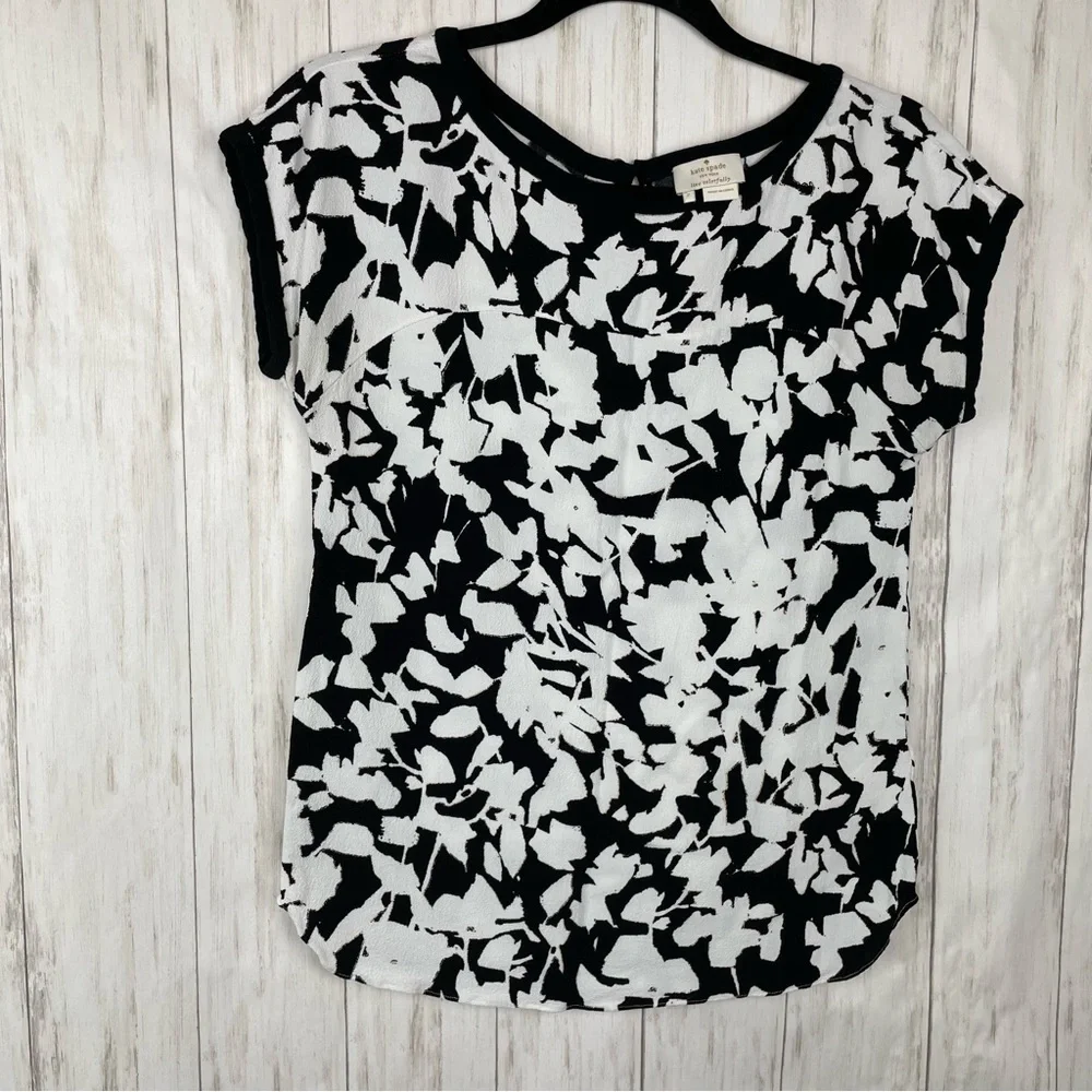 Kate Spade white and black blouse size 2